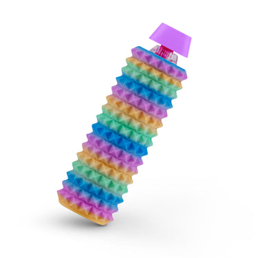 Spike Roller Clicker, Tactile Pain Stimming Fidget with Clicker Switch, Pain Stimulation Roller with Lanyard (Rainbow)